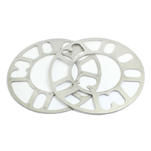 sourcingmap Car 4 and 5 Lug 3mm Thickness Wheel Rims Spacers Silver Tone 2pcs