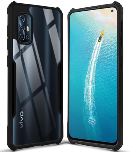Image of Jkobi Back Case Cover for Vivo V17 (Shockproof with Polycarbonate Clear Panel | Professional Black)