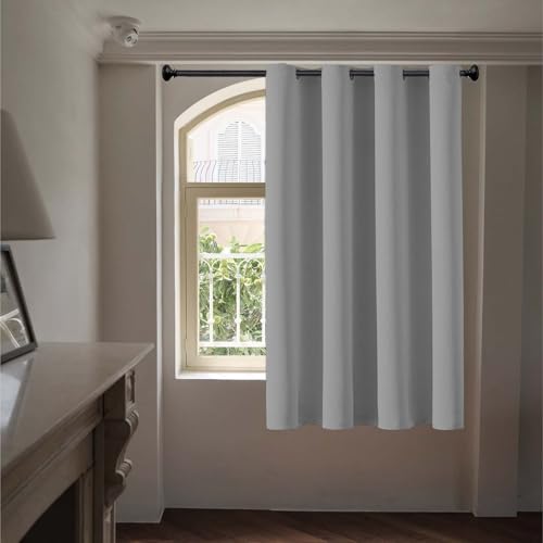 ZXIAOHUI Cortinas Opacas 90 x 160 cm Aislantes Frio y Calor Opacas Blackout Curtains Cortinas Termicas Aislantes Frio y Calor para Pasillos Comedor y La Sala de Estar, Gris Claro