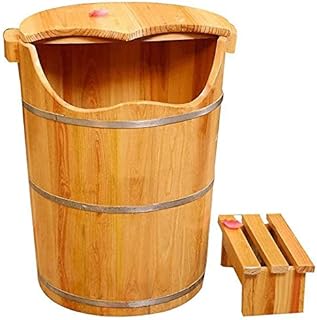 Balde de Banho de Pés de Madeira Bacia de Pés de Madeira Spa para Pés Banheira de Madeira Banho de Pés para Casa 50cm Bacia de Pedicure para Pés Barril de Lavagem de Pés Balde de Massagem para Pés