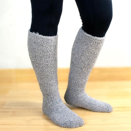 Women's Fuzzy Feather Soft Cozy Knee High Socks4
