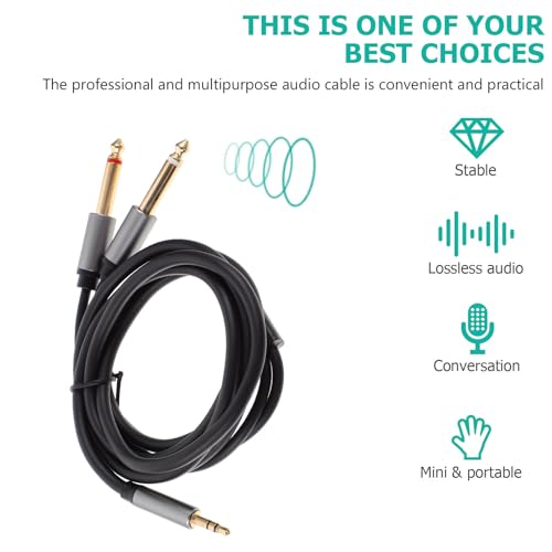 Cable de audio estéreo Jack 3.5mm a Dual 6.5mm 1.5m miniatura 7