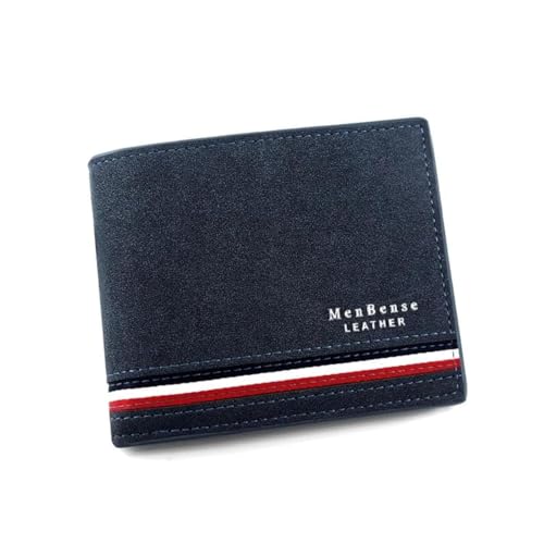 Men's Leather Wallet, Stylish, Multiple Slots for Credit Cards, ID, License, Photo, Bill and Coin Holder (Navy blue)