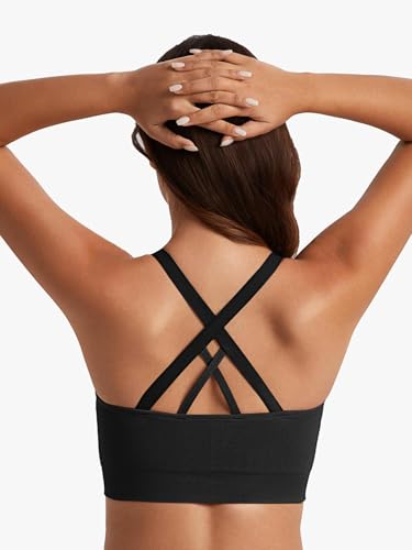 Angelhood Nursing Bras for Breastfeeding, Seamless Nursing Sports Bra Medium Impact Support Maternity Bras for Pregnancy4