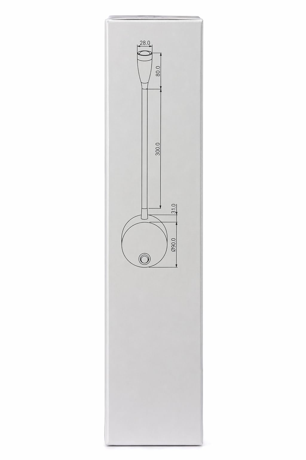 Generico Lampada LED Flessibile con Touch 1,2W, Braccio Orientabile 30 cm, Luce da Lettura per Comodino e Scrivania, Base 90 mm, Alluminio Opaco, IP20, Prodotta in Germania