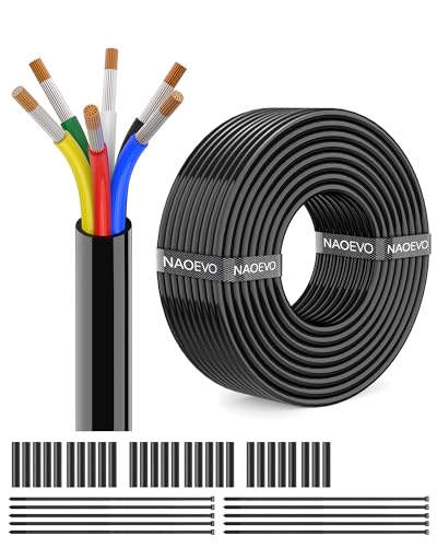 Image of NAOEVO 14 Gauge 6 Conductor Wire, Tinned Copper Automotive Wire, 50FT