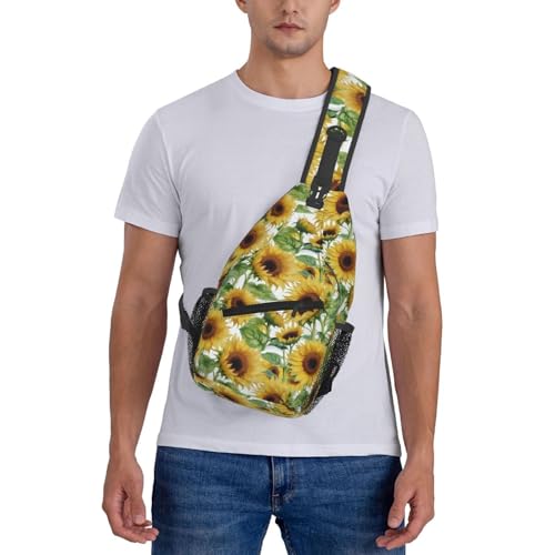 Bolso bandolera con estampado de girasol para viaje miniatura 7