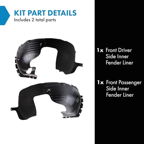 Image of TRQ Front Inner Fender Liner Set Compatible with 2018-2019 Hyundai Sonata HY1248169 HY1249169