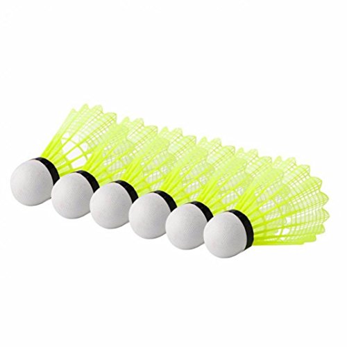 Bluelans Badminton Shuttlecocks, 6Pcs Nylon Yellow Shuttlecocks Indoor Outdoor Sports Exercise Badminton Balls with Great Durability - Thumbnail 2
