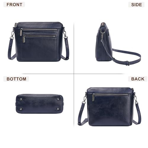 Image of COOLCY Genuine Leather Crossbody Bags for Women Purses and Handbags for Ladies with Multiple Pockets Shoulder Satchel Bag
