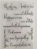 Lily Craft Linda Craft 1pc Thinking of You Time to Celebrate Sentiment Clear Stamps for Card Making Decoration & DIY Scrapbooking