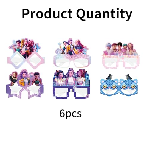 image for DiXteption 6 Pcs Cute Party Decorations, Cartoon Photography Party Gla