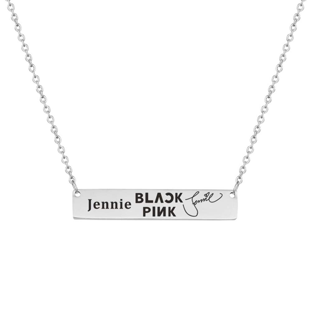 Fancyku- Kpop Blackpink Members Pendant Necklace Fashion Jewelry Silver Titanium Chain Necklaces & Pendants Highlight Your Collarbone( Jennie) For Unisex Adult (B07R4S6G3V) Amazon Price History, Amazon Price Tracker
