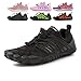 SUYSTEX Barfußschuhe Damen Barfussschuhe Herren Barfuss Schuhe Barfuß Barefoot Shoes Zehenschuhe Wanderschuhe Sportschuhe Trekkingschuhe Laufschuhe Turnschuhe Sneaker Sommer, 42 EU Schwarz