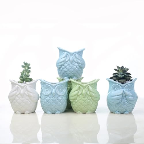 Pots de fleurs décoratifs hibou TUSUOD céramique pour plante verte