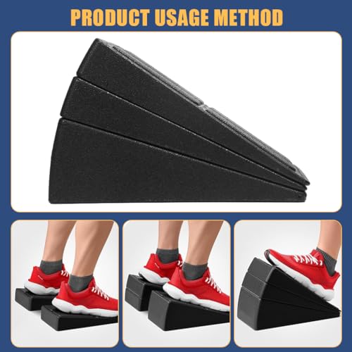 Image of Proberos 3PCS Squat Wedge Set, Adjustable Height & Tilt Exercise Wedges for Squats EPP, Wedge Block Slant Board, Yoga Foam Wedge Blocks, Incline Board Platform For for Squats, Yoga, Calf Stretches