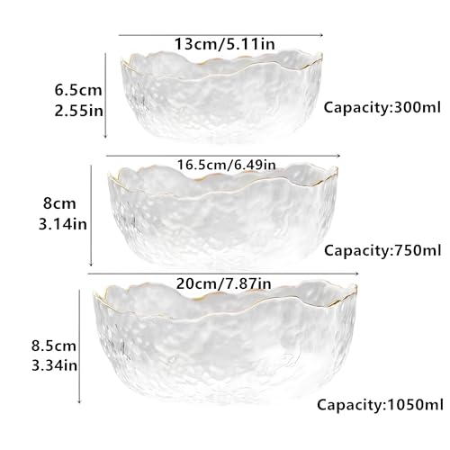 Set de 3 tazones de vidrio para ensalada miniatura 2