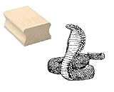 lackiertes Buchenholz Stempel Holzstempel Motivstempel « SCHLANGE KOBRA » Scrapbooking - Embossing Kinderstempel Tierstempel Cobra Amphibien Tierpark Zoo