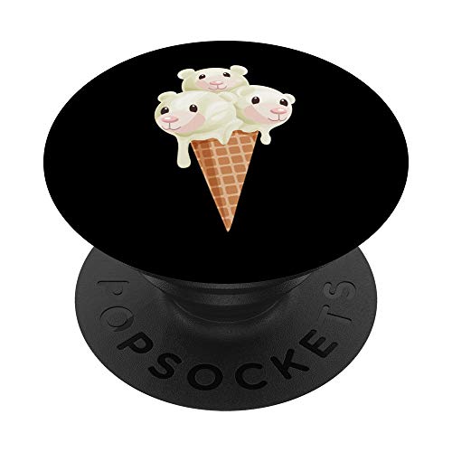 Lindo helado de oso polar | Divertido regalo para amante de postres congelados PopSockets PopGrip Intercambiable