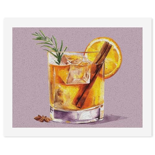 Kit de pintura por números para decorar el salón con un cuadro de cóctel vintage relajante