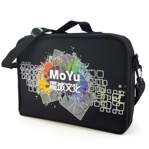 Image of MoYu Cubing Puzzle Bag | Adjustable Shoulder Strap, Soft Nylon Interior & Storage Net | Portable Carrying Case for Speed Cubes & Accessories (14 inch x 9.5 inch)