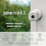 Blink Mini 2 + Weather Resistant Adaptor – Plug-in smart security camera, indoor/outdoor, HD night view in colour, two-way audio, motion detection, works with Alexa (White) - Image 6
