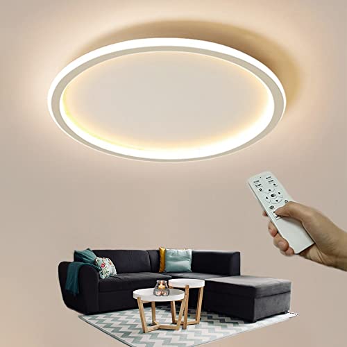 BLMYL LED Deckenleuchte, LED Deckenlampe Dimmbar 36W mit Fernbedienung, 3000K-6000K Moderne Schlanke Runde Deckenleuchte Geeignet für Wohnzimmer, Schlafzimmer und Arbeitszimmer (Color : White) Cover