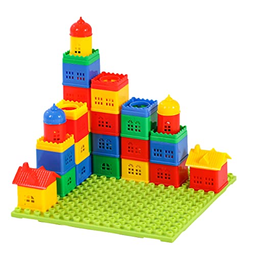 Kutoi Toddler Building Blocks For Kids Ages 4-8, Toddler Blocks Stacking Toys, Fun House Big Blocks Building Sets With 10” X 10” Baseplate, Educational Daycare Toys #TOP2