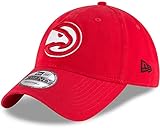 New Era Unisex-Adult NBA 9TWENTY Core Classic Team Color Primary Logo Adjustable Hat Cap One Size Fits All - Atlanta Hawks Red