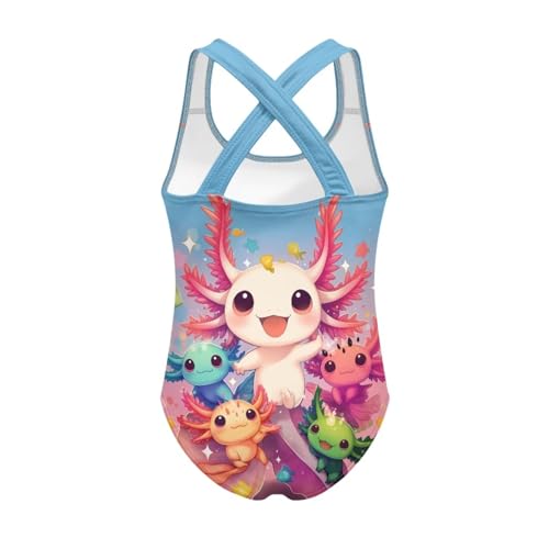 Image of WELLFLYHOM Girls Bathing Suits Size 5-14 One Piece Cross Back Swimsuit Sleeveless Full Coverage Swimwear for Beach Swimming