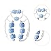 Vaveren Massage Roller for Legs Massage Tool 15 Wheels Exercise Foam Roller Handheld for Gym Fitness Thigh Calf Legs Arm Bodybuilding, Blue