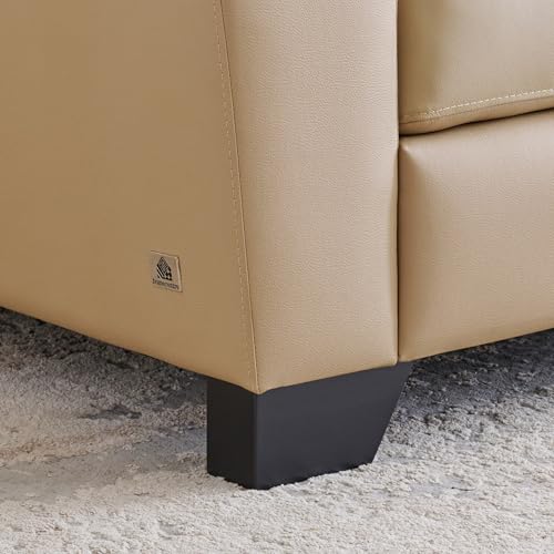 Image of Home Centre | Winchester | Half Leather|Solid Wood | 2 Seater Sofas | Beige | 1 Year Warranty