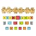 Bimi Boo Wooden Train Blocks with 2 Stacking Cars - Classic Toddler Wood Toy Set (23 Pcs), Stackable Shapes in Variety of Colors