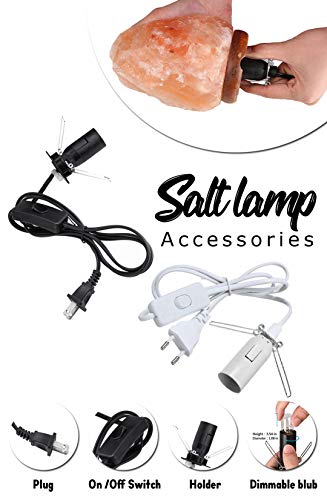 A-Star Himalayan White Salt Lamp Premium Quality Wood Base Hand Crafted Natural Crystal Hymalain Rock Table Lamp With On And Off Switch/Dimmer #TOP2