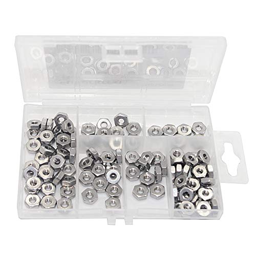 8-32 Hex Nut, Coarse Thread Hexagon Nut,18-8 Stainless Steel Hex Nut, Silver Tone,（100 Pcs） #TOP4