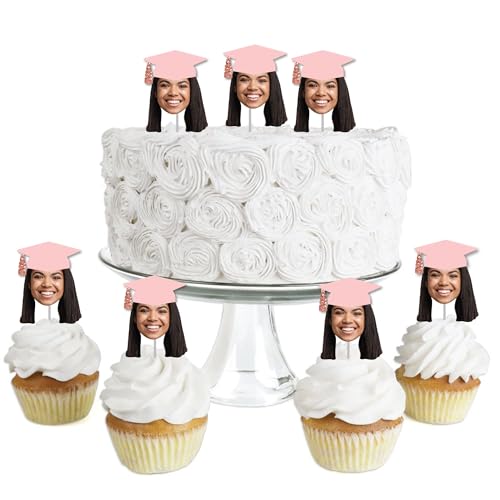 Big Dot of Happiness Rose Gold Grad Cap Fun Face