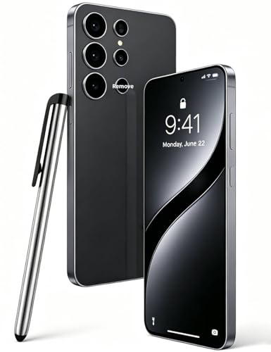 Echoamo Unlocked Phones C24 Ultra 6.3 FHD Smart Phone 128GB+4GB Unlocked Android Phones 6800mAh Battery Cell Phone Android 14 72MP Camera 5G/Dual SIM/Face ID/GPS (Black)