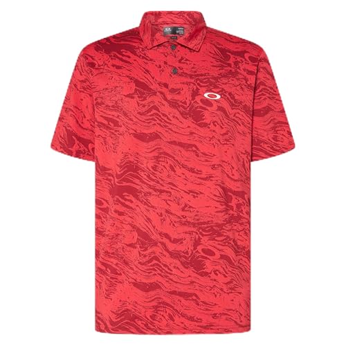 Polo Oakley Homme Duality Swirl Rouge Taille S