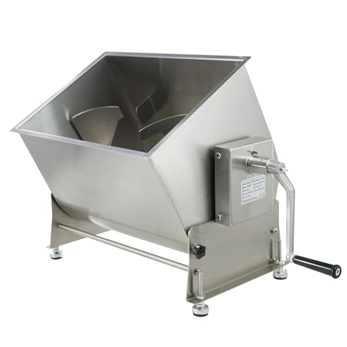 Hakka 90lb/45L Manual Meat Mixer, Stainless Steel 60L Tilt Tank Meat Mixer for Sausage (Mixing Max.90lb/45L for Meat)