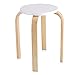 Deror Tabouret Rond en Bois, Tabouret empilable en Bois courbé antidérapant, Chaise Tabouret Robuste avec 4 Pieds, Petits tabourets de Table Ronde en Bois de Couleur Bonbon, pour Meubles (Blanc)