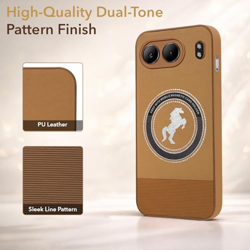 Image of Jkobi PU Leather Finish Back Cover Case for Oneplus Nord 4 (Professional Minimalist Texture | MagSafe Compatile | Camera Protection | Sleek Sober Formal)