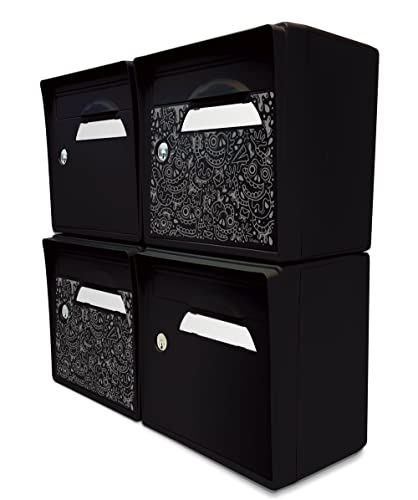 Pack de 4 boîtes aux Lettres murales - 2X The Black Maniac [SKWAK] - 2X Noir Intense