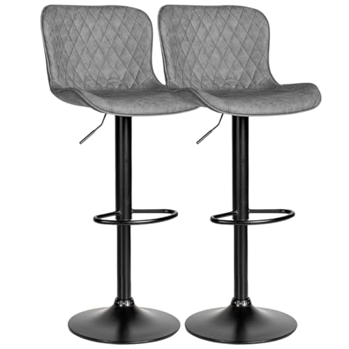 Kit 02 Banquetas Cozinha Americana Bar Balcão Giratória Alta Couro Sintetico Escosto Costura Diamant