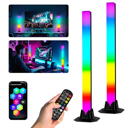 Barra de Luz LED, Retroiluminación de TV RGBIC, Ambilight con Mando a Distancia y App, Regulable 16 Millones de Colores Para Habitaciones, Decoración de Juegos (42CM)