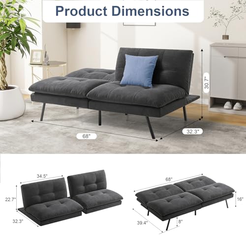Muuegm68futonsofabedmemoryfoamcouchesforlivingroomfutoncouchwithadjustablebackrestsofasleepersofabedcouchcouchbedforapartmentstudioandoffice Urban Country Home Decor Muuegm 68 futon sofa bedmemory foam couches for living room futon couch with adjustable backrest sofa sleeper sofa bed couch couch bed for apartment studio and office urban country home decor