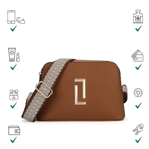 Image of Lavie Luxe Wayne 2 Comparment Medium Solid Cross Body Sling Bag | Ladies Purse Handbag | Ladies Gift