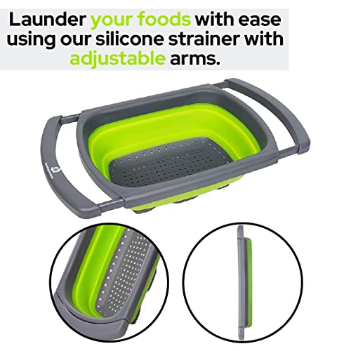 Silicone Kitchen Food Drain Basket Collapsible Kitchen Strainer Basket Washing For Fruit Vegetable Pasta #TOP2