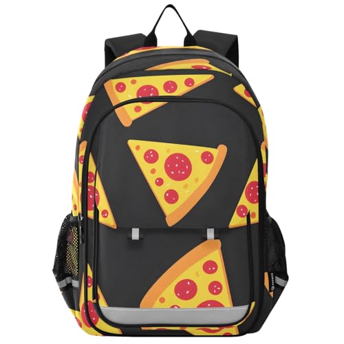 senya Pepperoni Pizza Slices Backpack Water-Resistant Bag Lightweight Bookbags with Reflective Strip