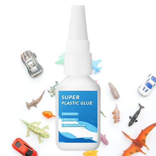 Plastic Adhesive Extra Strong, Super Glue for Plastic with Anti-Clogging Cap, Waterproof, Heat-Resistant, Plastic Adhesive for Plastic, Acrylic Glass