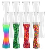 Acellegic Empty Plastic Sensory Bottles with Lids Reusable Clear Plastic Sensory Water Bottles Bulk for DIY Crafts Handmade Party Decoration (Hourglass)